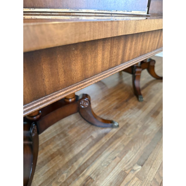 Wood Large Double Pedestal Dining Table by Henredon For Sale - Image 7 of 10