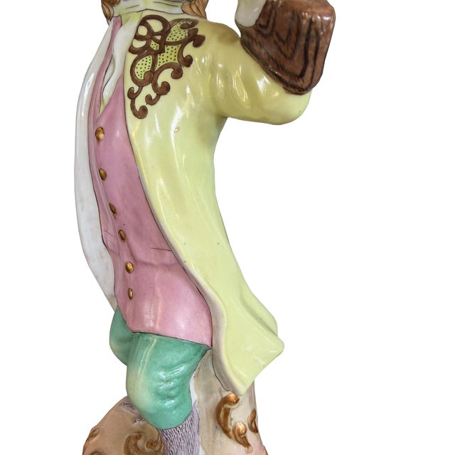 Pair of Vintage Hand-Painted Porcelain Singerie Monkey Musician Figurines For Sale In Oklahoma City - Image 6 of 10