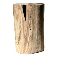 Side Table in White Petrified Wood with Black Spots For Sale