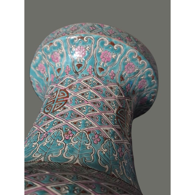 Vintage Asian Chinese Famille Rose Figural the Eight Immortals Longevity Canton Vase 24.75''Tall For Sale - Image 12 of 15