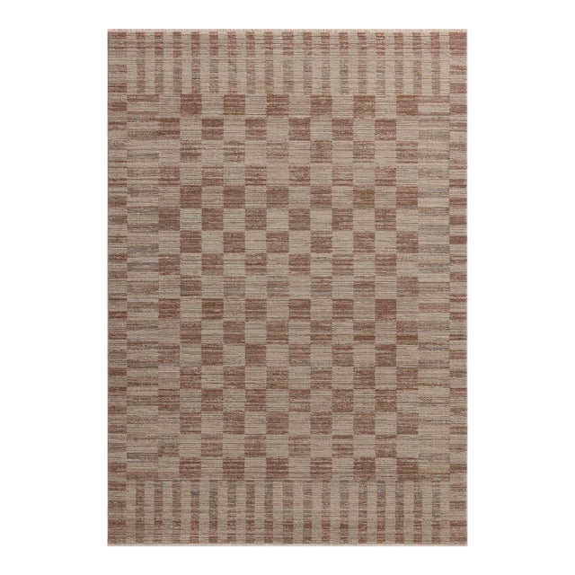 Amber Lewis x Loloi Cali Brick / Natural 5'-3" x 7'-6" Accent Rug For Sale