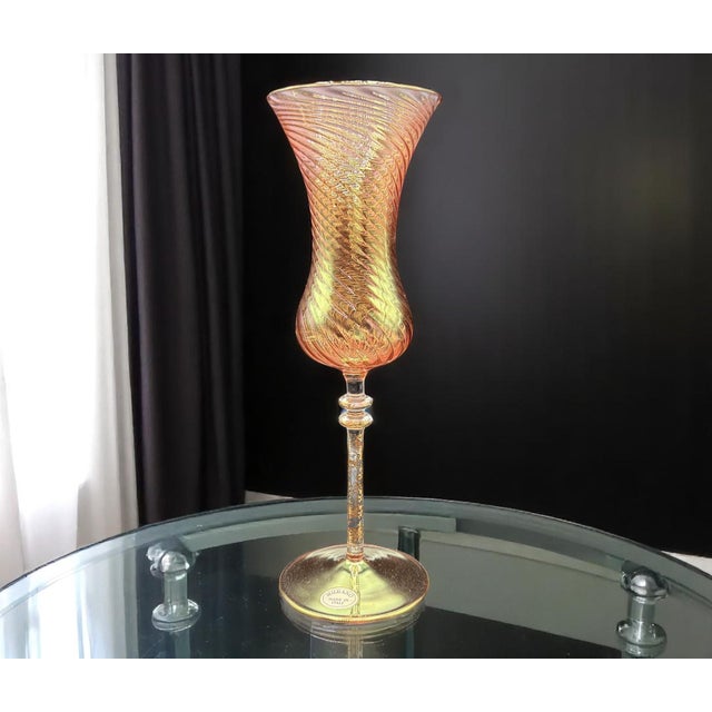 Murano Collectible Goblet in Blown Glass with Golden Reflections by Murano for Murano For Sale - Image 9 of 13