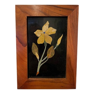 Mid Century Pietra Dura Flower Italy For Sale