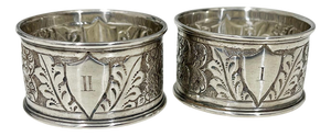 English Silver Napkin Rings attributed to William Hutton & Sons, 1895, Set of 2