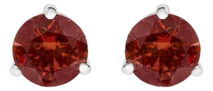 14K White Gold 3/4 Cttw Red Lab-Grown Diamond Classic 3-Prong Martini Set Solitaire Stud Earrings