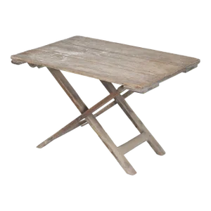 Antique French Wine Table That Folds and Adjustable Height Original Patina C1900