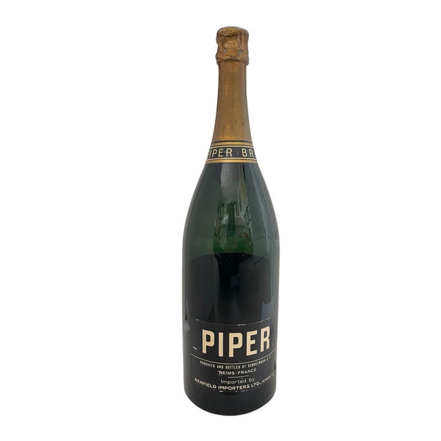 Glass Rare Vintage Piper- Heidsieck Brut Champagne 1949 Jeroboam Sealed Store Display Bottle For Sale - Image 7 of 9