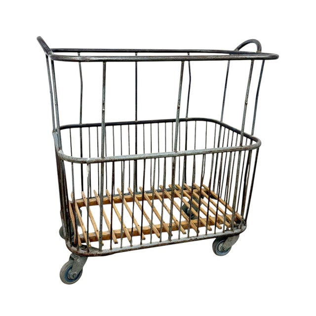 Vintage Industrial French Metal Bakery Cart, 1950s For Sale - Image 9 of 9