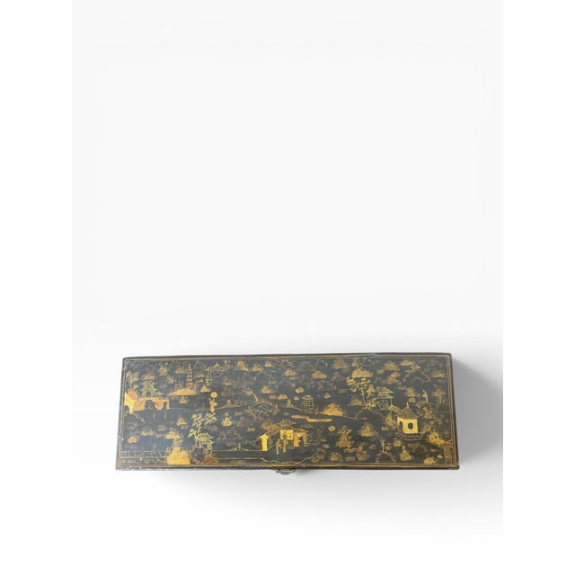 Early 20th Century Chinese Chinoiserie Lacquered Chest on Stand With Certificate of Antiquity For Sale - Image 10 of 14