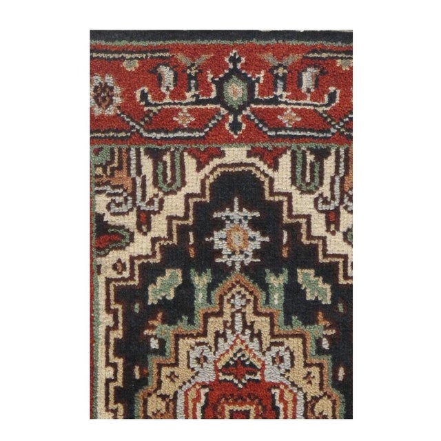 Indo Serapi design rug. Handmade Hand-knotted in fine lambswool. Lamb's Wool on a Cotton Foundation Vegetable Dyed Hand-...