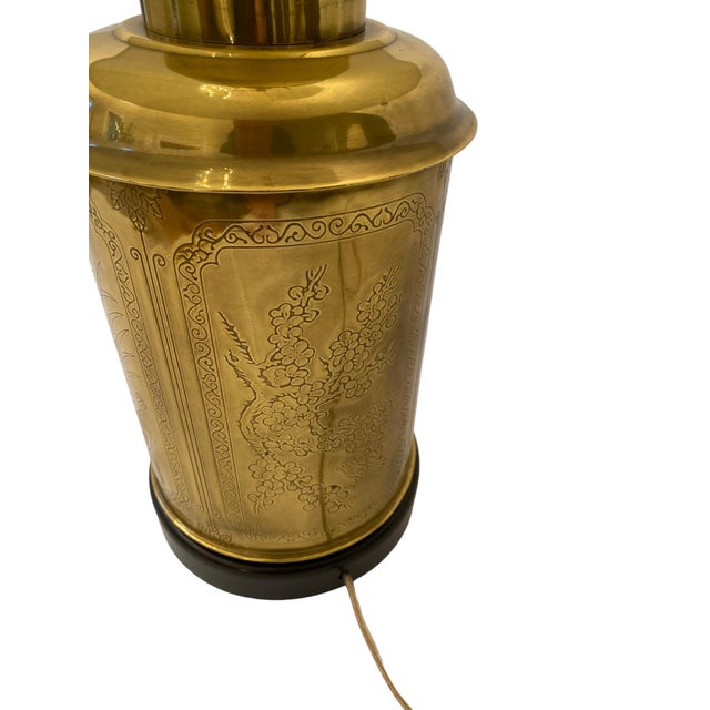 Art Deco 1980s Wescal Brass Tea Canister Table Lamp For Sale - Image 3 of 9