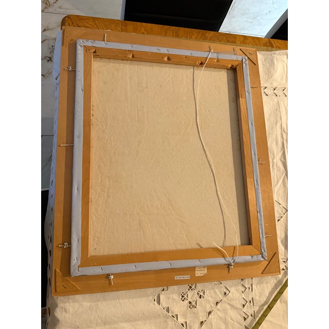 Vintage Pre owned Burnett oil painting Canvas with frame has some chip's to Frame and Scratches needs some TLC please look...