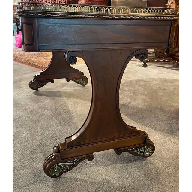 Traditional Very Fine 19th Century English Regency Writing Table For Sale - Image 3 of 9