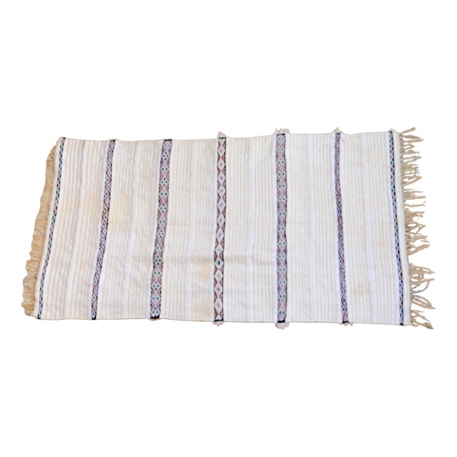 Moroccan Berber Handira Rug in Wool with Sequins, 1970s For Sale