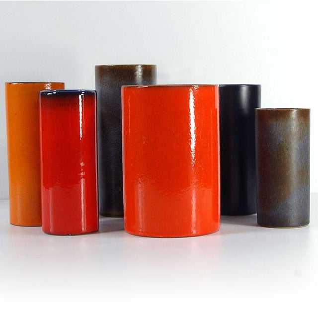 Ceramic Vintage Tube Vases, 1970s, Set of 6 For Sale - Image 7 of 11