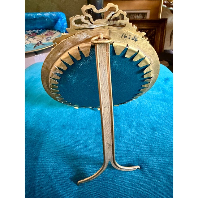 Metal Late 19th Century Rare Signed Antique French Louis XVI Style Miniature Portrait in Ormolu Frame Signed Bussy For Sale - Image 7 of 11