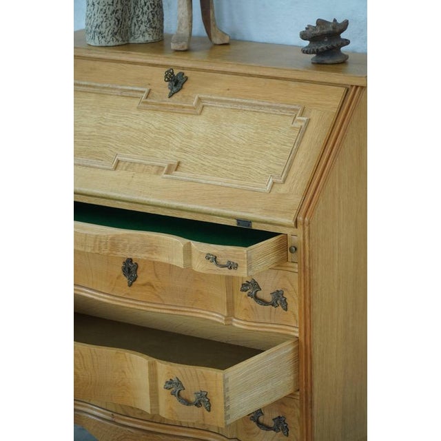 Vintage Danish Oak Drop‑Front Secretaire, 1950s For Sale - Image 17 of 18