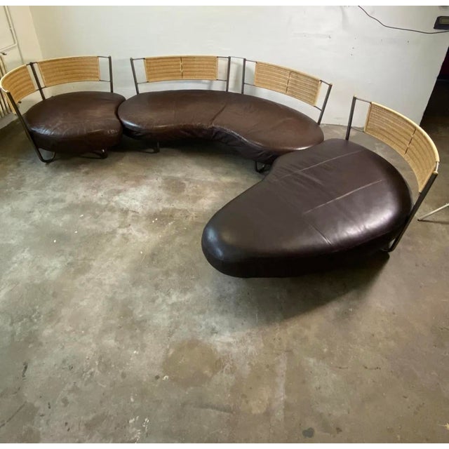 Postmodern Sectional Modular Leather Sofa from Kurt Beier, 1990s, Set of 3 For Sale - Image 6 of 7