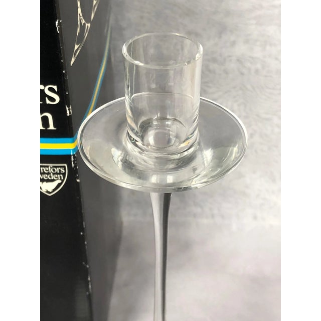 1980s Nils Landberg for Orrefors Crystal Glass Candlestick Holders - Set of 2 For Sale In New York - Image 6 of 13