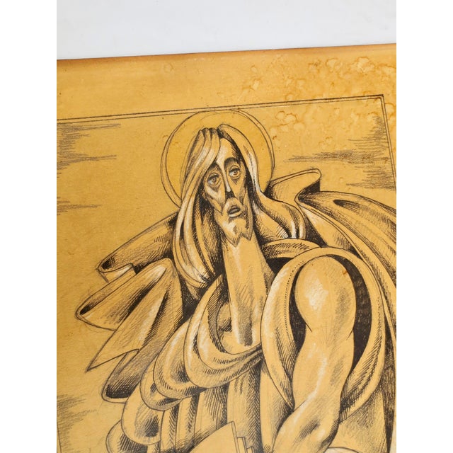 Alex Gamburg Drawing of Moses Law Giver Late 20th For Sale - Image 11 of 12