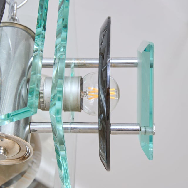 1970s Italian Glass Chandelier by Antonio Lupi for Lupi Cristal Luxor, 1970s For Sale - Image 5 of 12