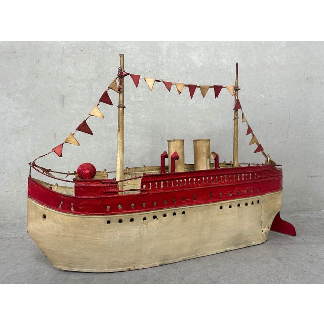 Brutalist Steamer Model Boat by Emmanuel Hiel, 1940s For Sale - Image 16 of 16