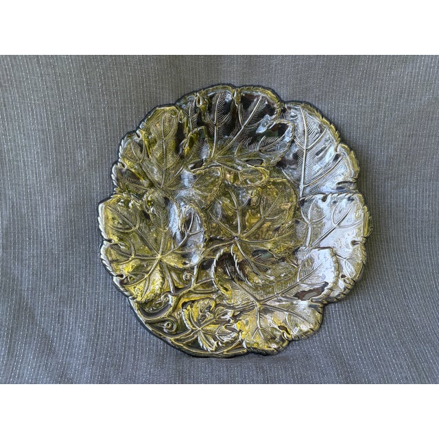 Mid 20th Century Vintage Hammered Silverplate Leaf Serving Tray For Sale - Image 5 of 12