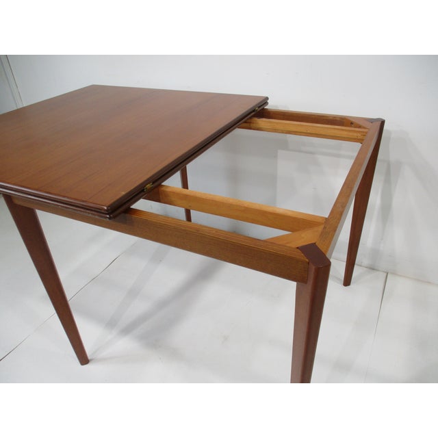 Dunbar Furniture Walnut Folding Dining or Game Table in the Style of Dunbar For Sale - Image 4 of 12