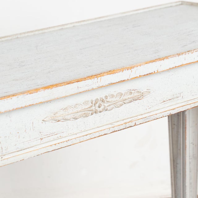 Early 20th Century Swedish White Gustavian Style Console Table For Sale - Image 11 of 14