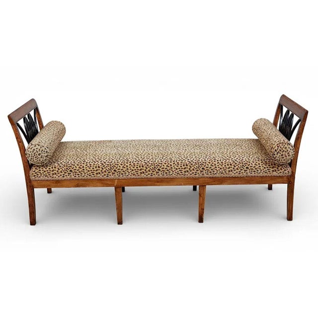 Wood Biedermeier Fruitwood and Ebonized Window Bench For Sale - Image 7 of 7