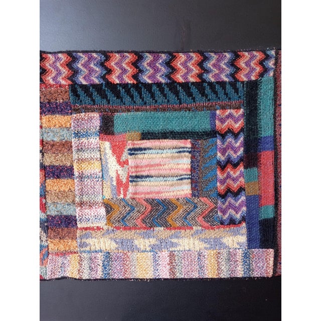 1980s Wool Tapestry with Wooden Frame by Ottavio Missoni, Italy, 1980s For Sale - Image 5 of 12