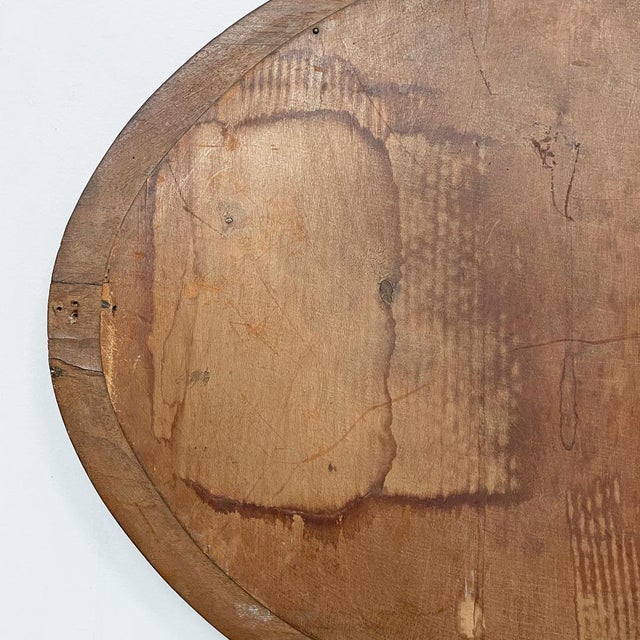 Italian Art Deco Oval Wall Mirror in Wood, 1940s For Sale - Image 18 of 18