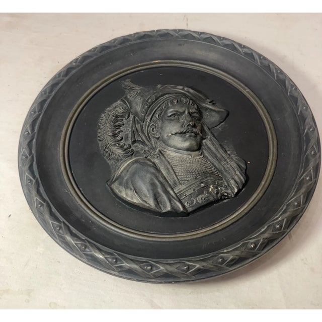 Antique 19th Century j.m. Buccaneer Rubens Terracotta Pottery Relief Wall Plate For Sale - Image 4 of 10