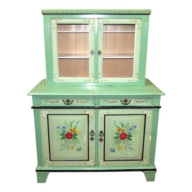 Hand Painted Kitchen Buffet For Sale