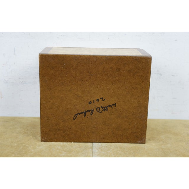 Vintage Walt D Richard Quartered Oak Felt Lined Trinket Keepsake Box 7" For Sale - Image 9 of 13