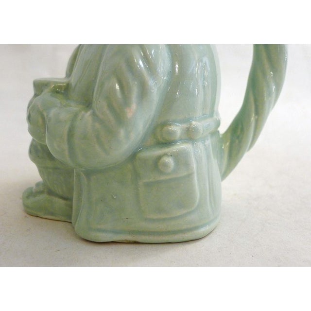 Green Small English Toby Jug in Pale Green Earthenware by Thomas Cone, 1890s For Sale - Image 8 of 14