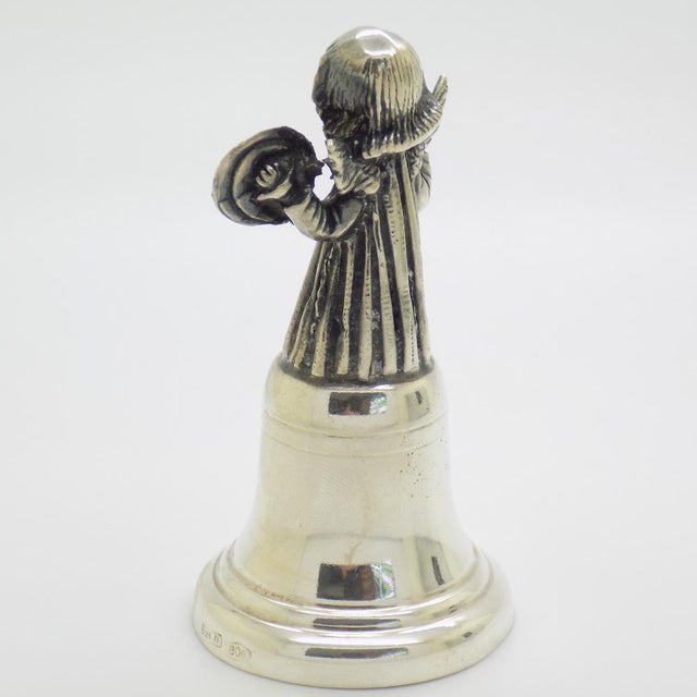1980s Vintage Italian Silver Brandimarte Silversmith Angel with Instrument Bell, Florence, 1980s For Sale - Image 5 of 15
