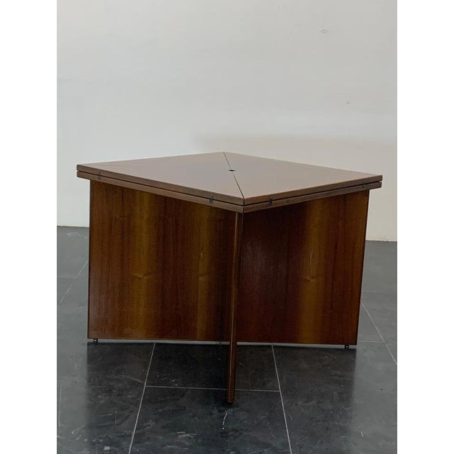Brown Extendable Table with Overwhelming Envelope Openings attributed to Vittorio Introini for Luigi Sormani, 1970s For Sale - Image 8 of 15