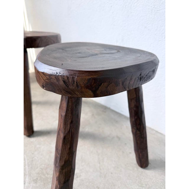 Oak Tripod Stools, 1950s, Set of 2 For Sale - Image 15 of 18