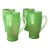 Set of 4 Carder Steuben Art Deco Jade & Alabaster Glass Handled Tumblers For Sale