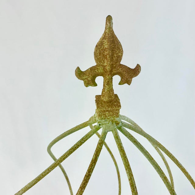 1940s Vintage French Neoclassical Iron Fluer De Lis Monumental Topiary Frames - Set of 3 For Sale - Image 15 of 18