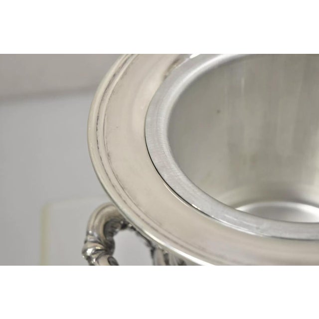Late 20th Century English Regency Style Silver Plated Engraved Champagne Chiller Ice Bucket For Sale - Image 11 of 12
