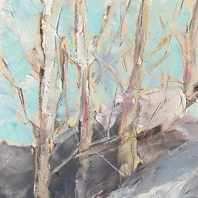 Snow Painting Oil Plein Air For Sale - Image 4 of 5