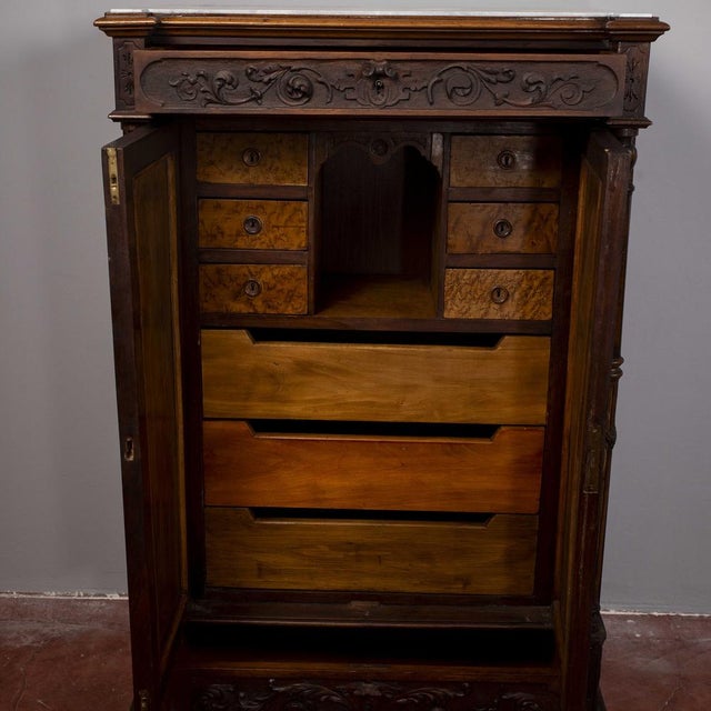 Brown Carved Secretaire with Drawers For Sale - Image 8 of 18