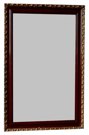 French Mirror with Burgundy and Gold Frame