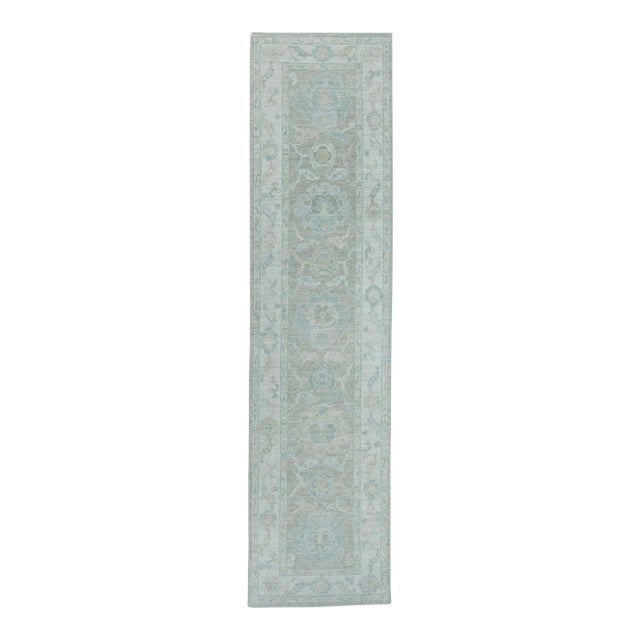 Turkish Oushak Rug 2'6" x 10'2" #19482 For Sale