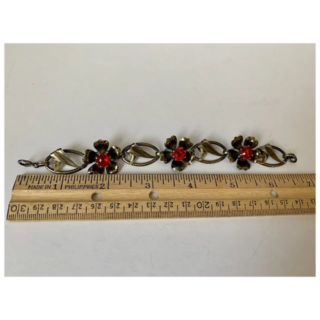 Mid 20th Century Sterling Floral Link Bracelet For Sale - Image 10 of 11