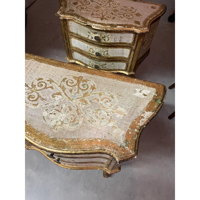 Wood Italian Florentine Nightstands Pair For Sale - Image 7 of 11