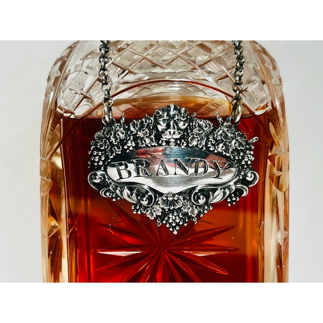 Metal Sterling Brandy Decanter Label/Bottle Ticket by Charles Rawlings, London, 1828 For Sale - Image 7 of 8