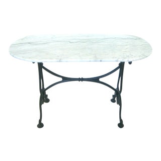 White Italian Marble Console/Bistro/Dining Table For Sale